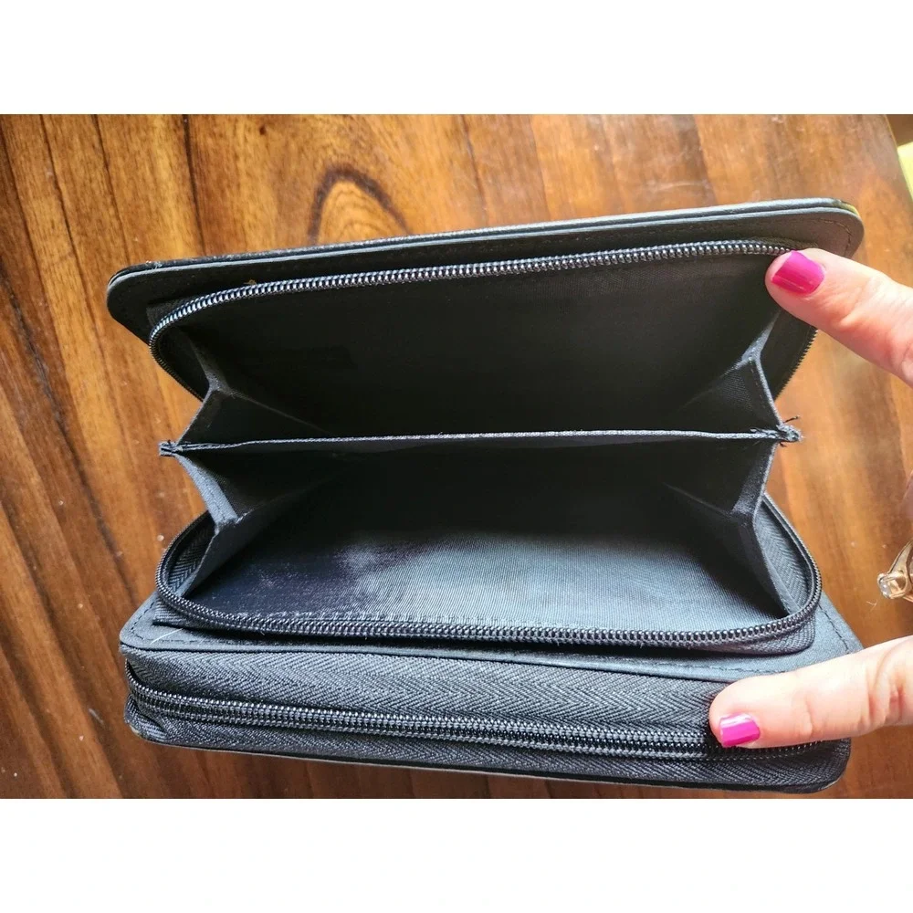 NWT Mundi Mundex Planner Organizer Black Faux Pebble Leather Agenda, Calculator,